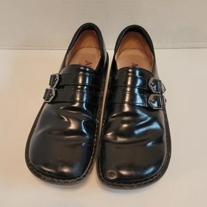 Alegria Double Buckle Black Patent Leather  Size 42